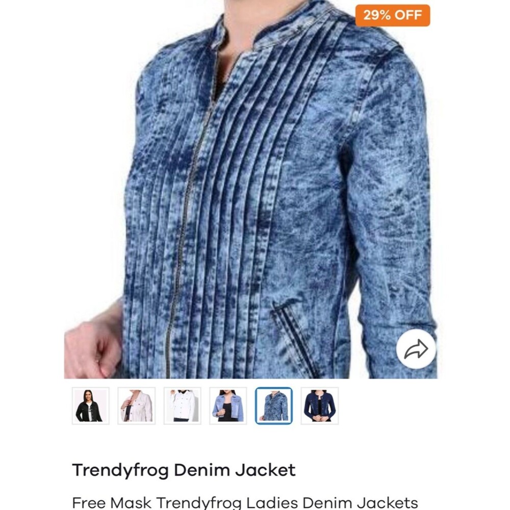 Light Washed Denim Zip-Front Jacket - Picture 8 of 13